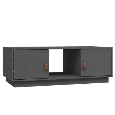 vidaXL Tavolino da Salotto Grigio 100x50x35 cm Legno Massello di Pino