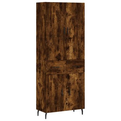 vidaXL Credenza Rovere Fumo 69,5x34x180 cm in Legno Multistrato