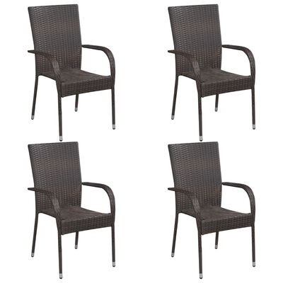 vidaXL Set da Pranzo da Giardino 5 pz Marrone in Polyrattan