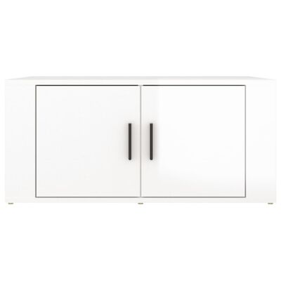 vidaXL Tavolino da Salotto Bianco Lucido 80x50x36cm Legno Multistrato