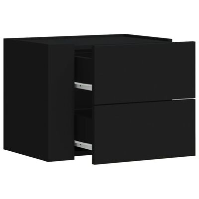 vidaXL Comodini a Muro 2 pz Nero 45x30x35 cm