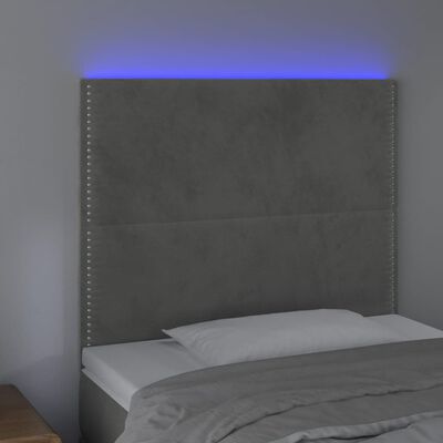 vidaXL Testiera a LED Grigio Chiaro 80x5x118/128 cm in Velluto