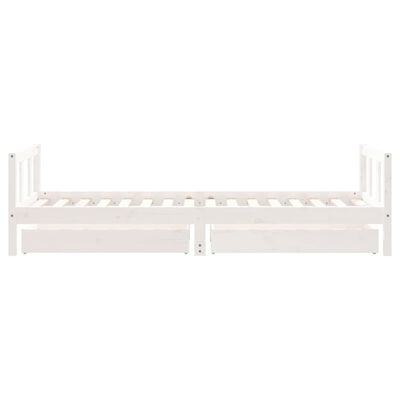 vidaXL Giroletto Bambini con Cassetti Bianco 90x200cm Massello di Pino