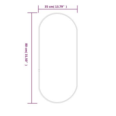 vidaXL Specchio da Parete Dorato 80x35 cm Ovale