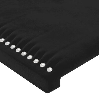 vidaXL Giroletto a Molle con Materasso Nero 90x190 cm in Velluto