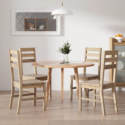 vidaXL Sedie da Pranzo 4 pz in Legno Massello di Acacia