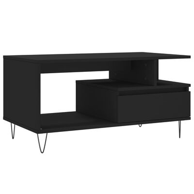 vidaXL Tavolino da Salotto Nero 90x49x45 cm in Legno Multistrato