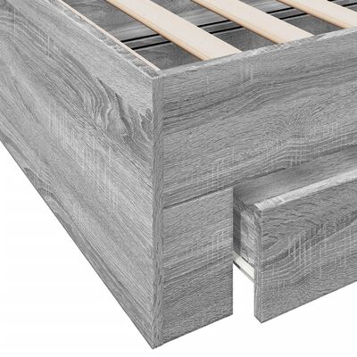 vidaXL Giroletto Cassetti Grigio Sonoma 140x190 cm Legno Multistrato