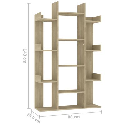 vidaXL Libreria Rovere Sonoma 86x25,5x140 cm in Truciolato