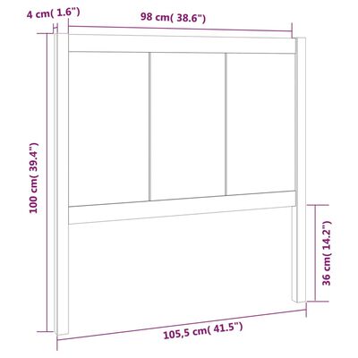 vidaXL Testiera per Letto ambra 105,5x4x100 cm Legno Massello di Pino