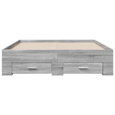 vidaXL Giroletto Cassetti Grigio Sonoma 120x200 cm Legno Multistrato