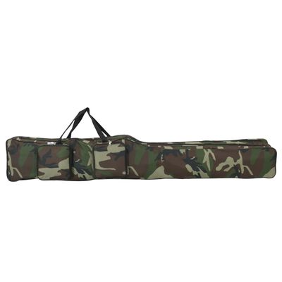 vidaXL Borsa per Canna da Pesca Verde Mimetico 160 cm Tessuto Oxford