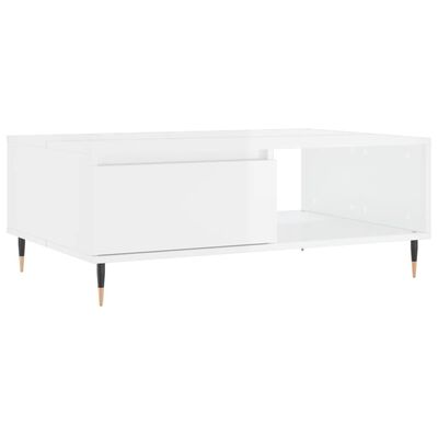 vidaXL Tavolino Salotto Bianco Lucido 90x60x35 cm in Legno Multistrato