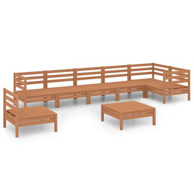 vidaXL Set Salotto da Giardino 8 pz in Legno Massello di Pino Ambra