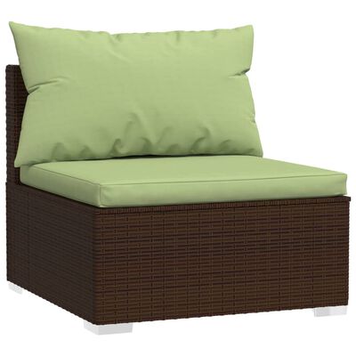 vidaXL Set Divani da Giardino 2 pz con Cuscini in Polyrattan Marrone