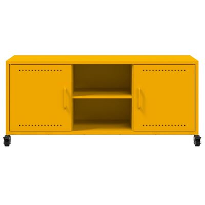 vidaXL Mobile TV Giallo Senape 100,5x39x43,5 cm in Acciaio