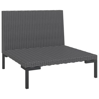 vidaXL Set Divani da Giardino 7 pz con Cuscini Polyrattan Grigio Scuro