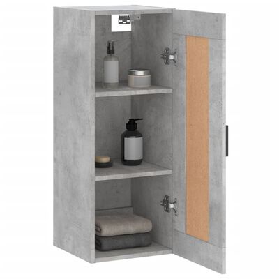 vidaXL Mobile a Parete Grigio Cemento 34,5x34x90 cm Legno Multistrato