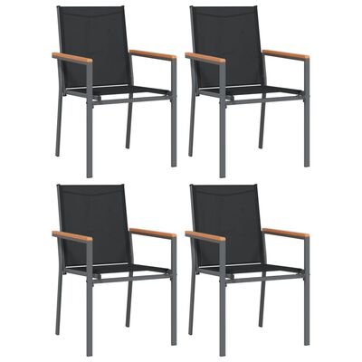 vidaXL Set da Pranzo da Giardino 5 pz Nero in Textilene e Acciaio