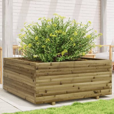 vidaXL Fioriera da Giardino 110x110x49,5 cm Legno di Pino Impregnato