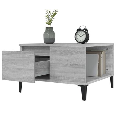 vidaXL Tavolino Salotto Grigio Sonoma 55x55x36,5 cm Legno Multistrato