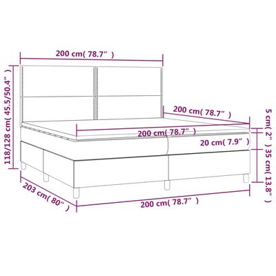 vidaXL Giroletto a Molle con Materasso Blu 200x200 cm in Tessuto