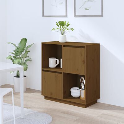 vidaXL Credenza Marrone Ambrato 74x35x80 cm in Legno Massello di Pino