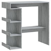 vidaXL Tavolo Bar con Ripiano Grigio Sonoma 100x50x101,5 cm