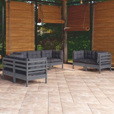 vidaXL Set Salotto da Giardino 7pz con Cuscini Legno Massello di Pino