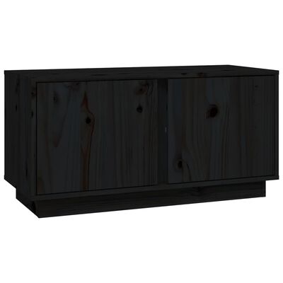 vidaXL Mobile Porta TV Nera 80x35x40,5 cm in Legno Massello di Pino