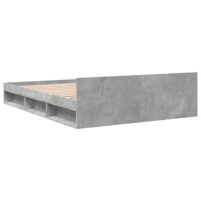 vidaXL Giroletto Cassetti Grigio Cemento 140x190 cm Legno Multistrato