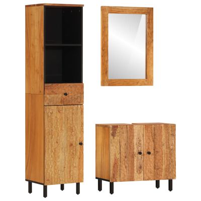 vidaXL Set Mobili da Bagno 3pz in Legno Massello di Acacia