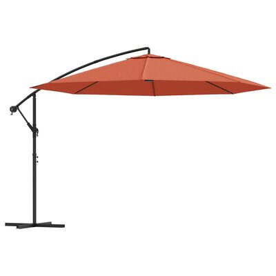 vidaXL Ombrellone a Sbalzo Palo in Alluminio 350 cm Terracotta