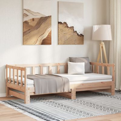 vidaXL Divano Letto con Letto Estraibile 80x200cm Legno Massello Pino