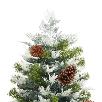 vidaXL Albero di Natale Preilluminato con Pigne Verde 195 cm PVC e PE