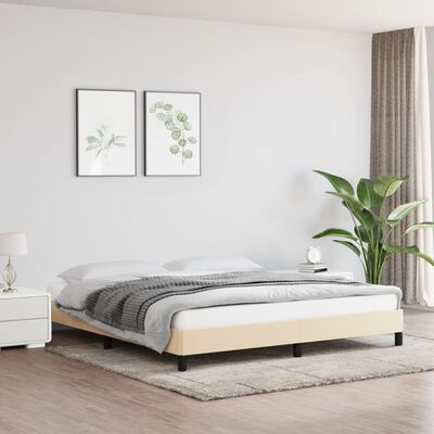 vidaXL Giroletto senza Materasso Crema 160x200 cm in Tessuto