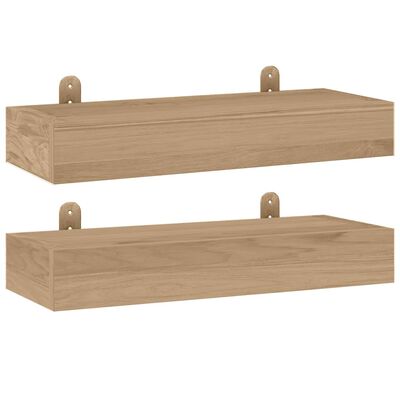 vidaXL Mensole da Parete 2 pz 40x15x4 cm in Legno Massello di Teak