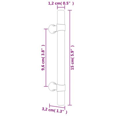 vidaXL Maniglie per Mobili 20 pz Nere 96 mm in Acciaio Inox