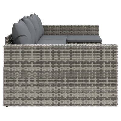 vidaXL Set di Divani da Giardino 2 pz con Cuscini in Polyrattan Grigio