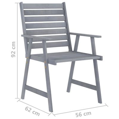 vidaXL Set da Pranzo da Giardino 3 pz Legno Massello di Acacia Grigio