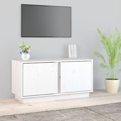 vidaXL Mobile Porta TV Bianco 80x35x40,5 cm in Legno Massello di Pino