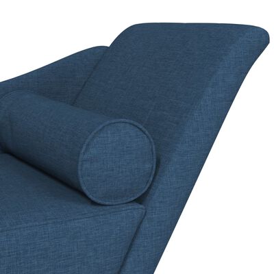 vidaXL Chaise Longue con Cuscini Blu in Tessuto