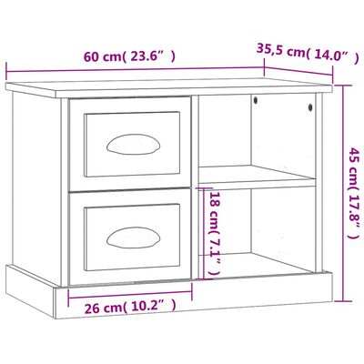 vidaXL Comodino Rovere Fumo 60x35,5x45 cm