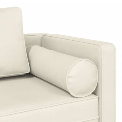 vidaXL Chaise Longue con Cuscini Crema in Velluto