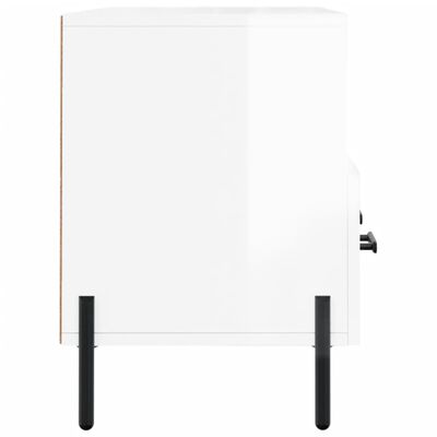 vidaXL Mobile Porta TV Bianco Lucido 102x36x50 cm in Legno Multistrato