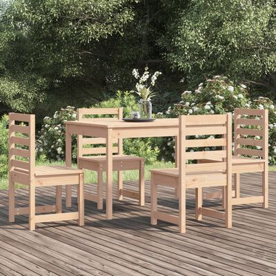 vidaXL Set da Pranzo per Giardino 5 pz in Legno Massello di Pino