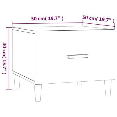 vidaXL Tavolino da Salotto Rovere Marrone 50x50x40cm Legno Multistrato