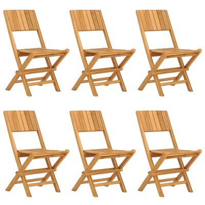 vidaXL Sedie da Giardino Pieghevoli 6pz 47x61x90cm Legno Massello Teak