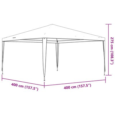 vidaXL Gazebo Professionale 4x4 m Antracite 90 g/m²