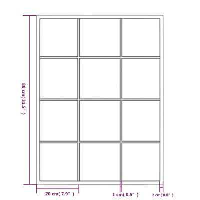 vidaXL Specchi a Parete 2 pz Neri 80x60 cm in Metallo